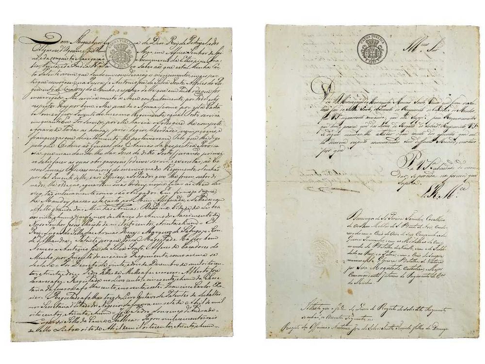 Manuscritos Militares XIX - Nomeação do Rei Dom Miguel