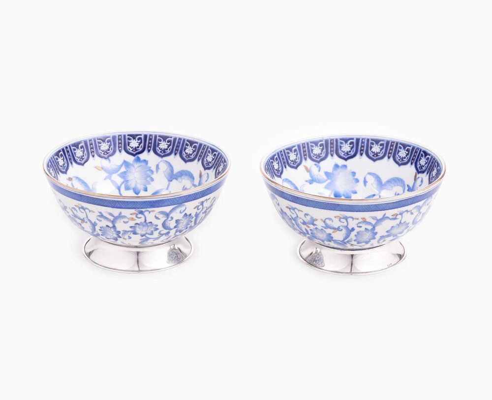 Taças em porcelana e prata