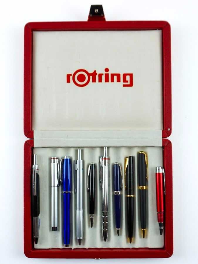 Estojo Rotring com canetas